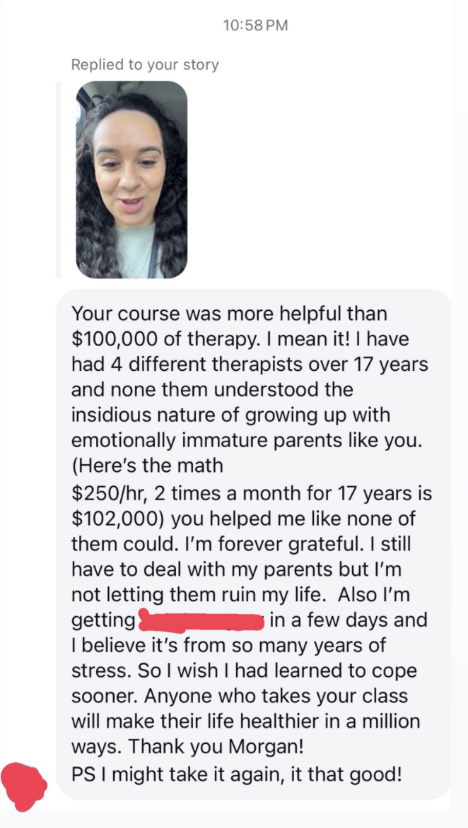 Message from a Freedom graduate: This program was more helpful than $100,000 of therapy
