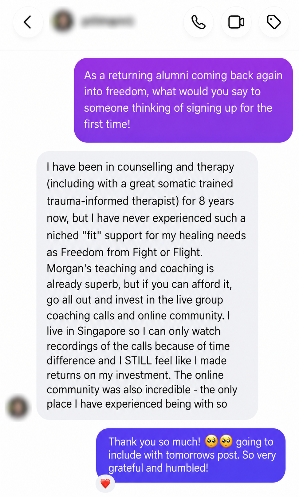 A returning Freedom alumna describes how the program outperformed 8 years of therapy and counselling
