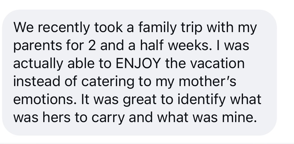 A Freedom student describes enjoying a family vacation with her parents instead of catering to her mother's emotions
